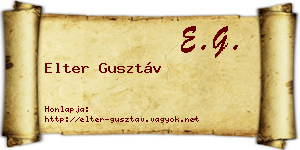 Elter Gusztáv névjegykártya